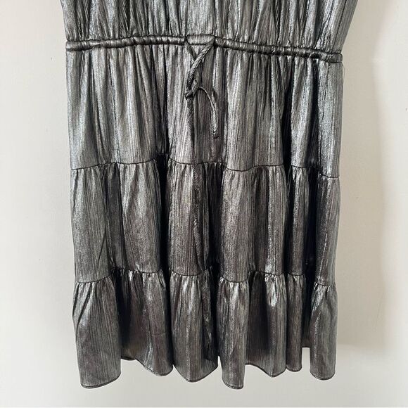 Rebecca Minkoff Silver Metallic Ollie Tiered Mini Dress - Picture 15 of 15